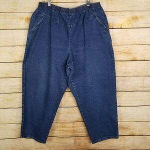 Vintage Cherokee High Waist Mom Jeans Size 24 Pull‎ On Blue Distressed Denim 90s